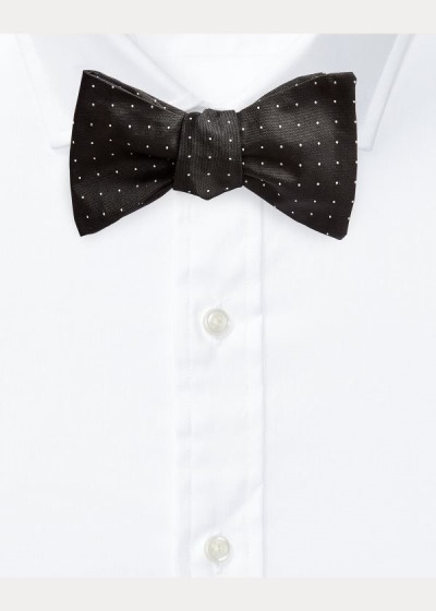 Corbatas Ralph Lauren Hombre Negros - Pin Dot Silk Bow - BIERP6358